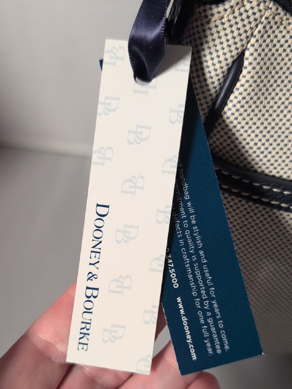 Dooney & Bourke Mini Margot Canvas Bag in Navy NWT - Picture 3 of 15